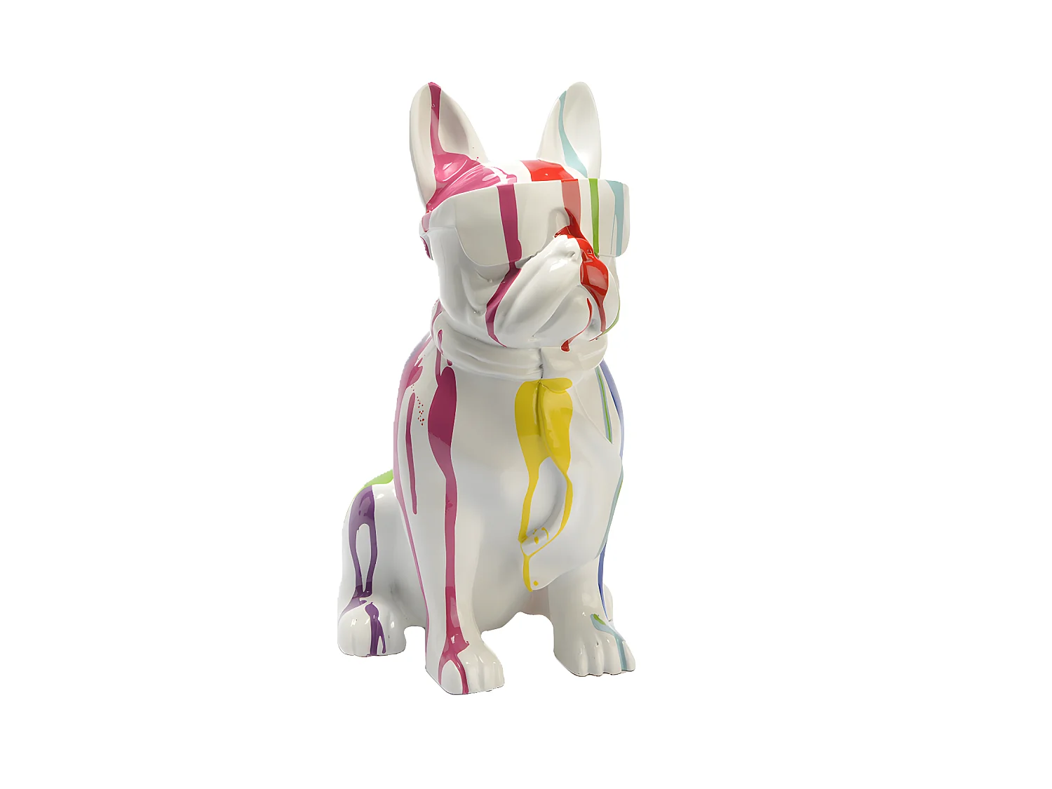 Bulldog cravate trash 36 cm  blanc