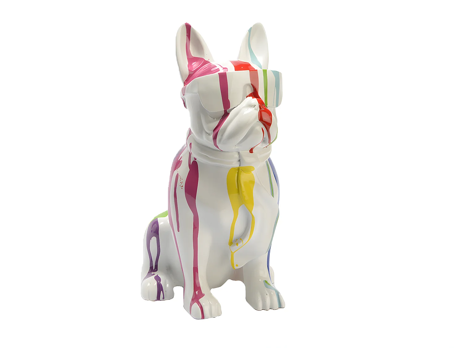 Bulldog cravate trash 36 cm  blanc
