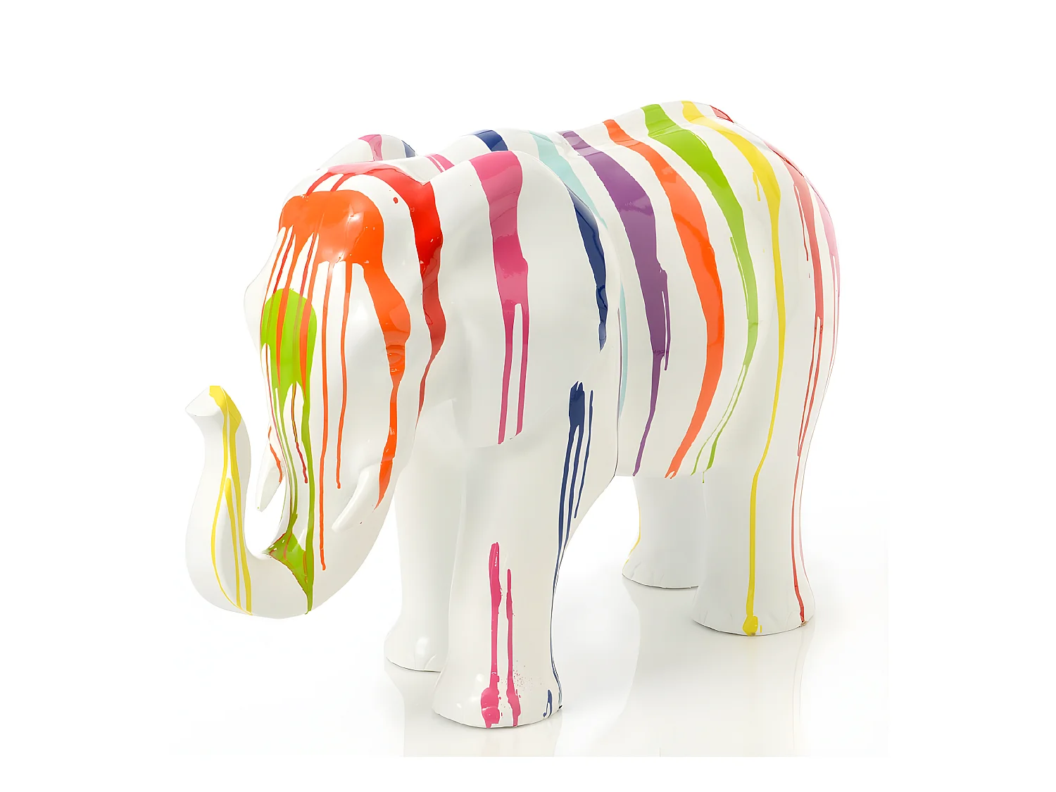 Eléphant Trash blanc 58 cm