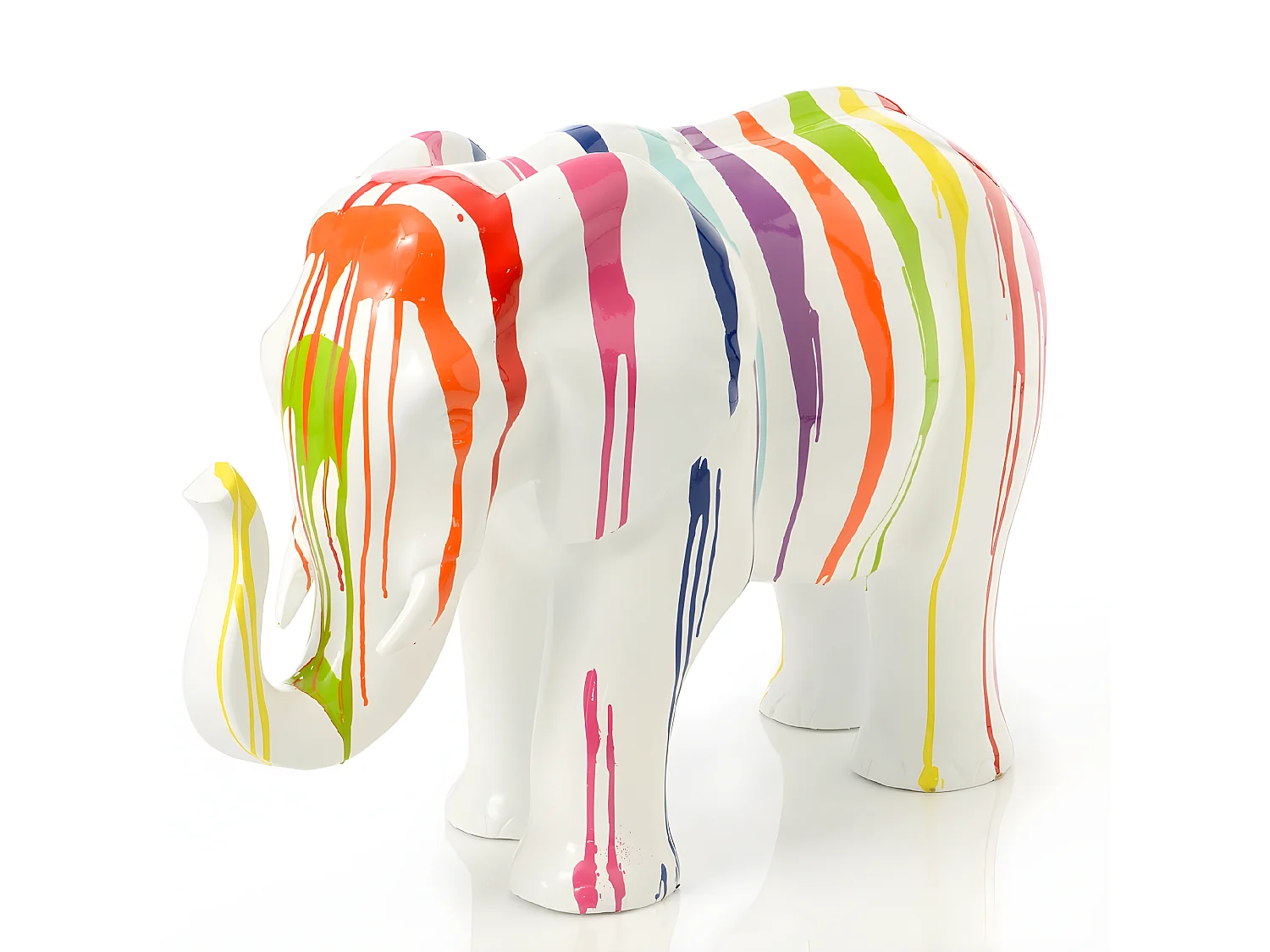 Eléphant Trash blanc 58 cm