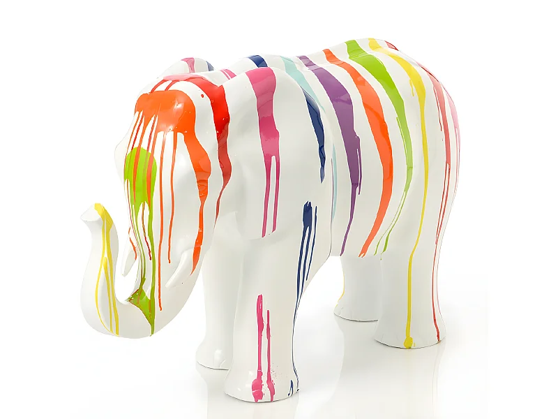 Eléphant Trash blanc 58 cm
