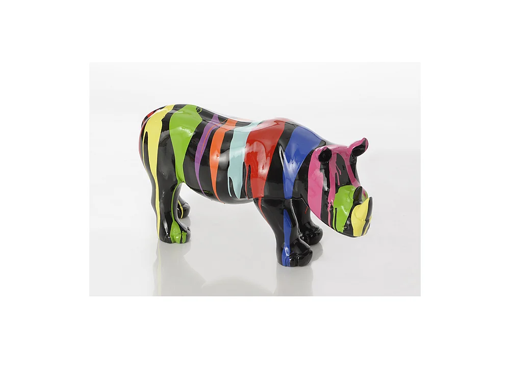 Rhino TRASH noir et multicolore  H: 70cm