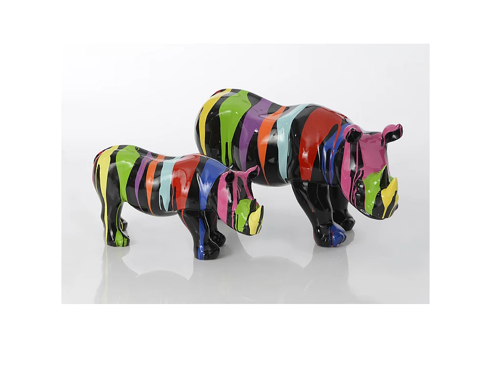 Rhino TRASH noir et multicolore  H: 70cm