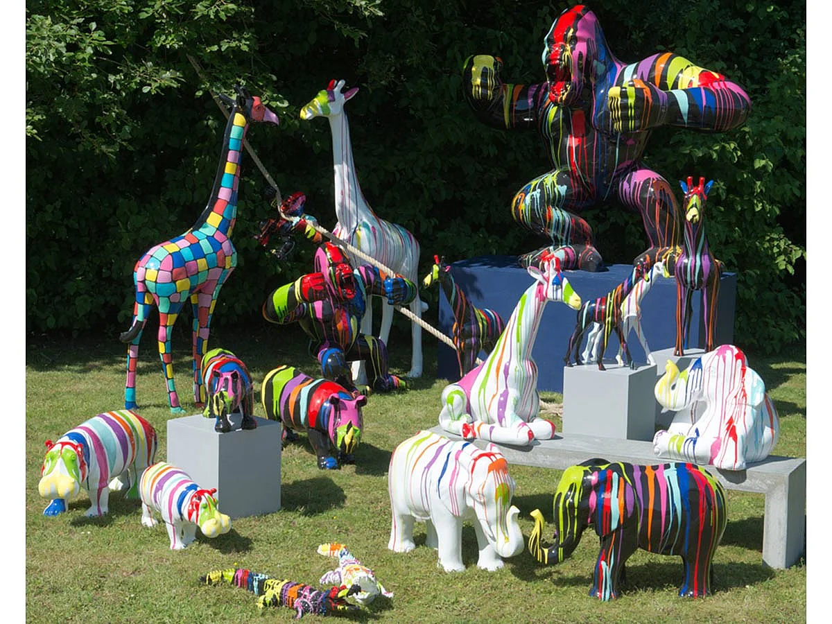 Rhino TRASH noir et multicolore  H: 70cm