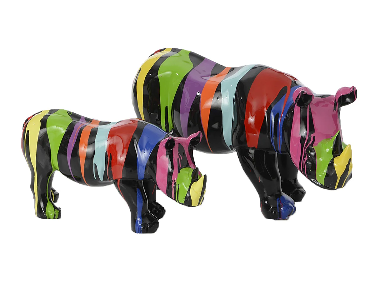 Rhino TRASH noir et multicolore  H: 70cm