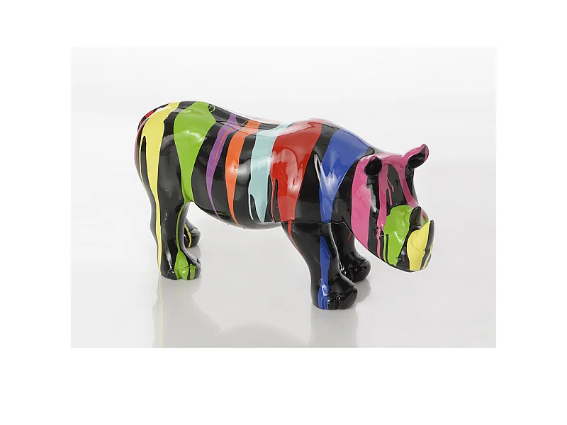 Rhino TRASH noir et multicolore  H: 70cm