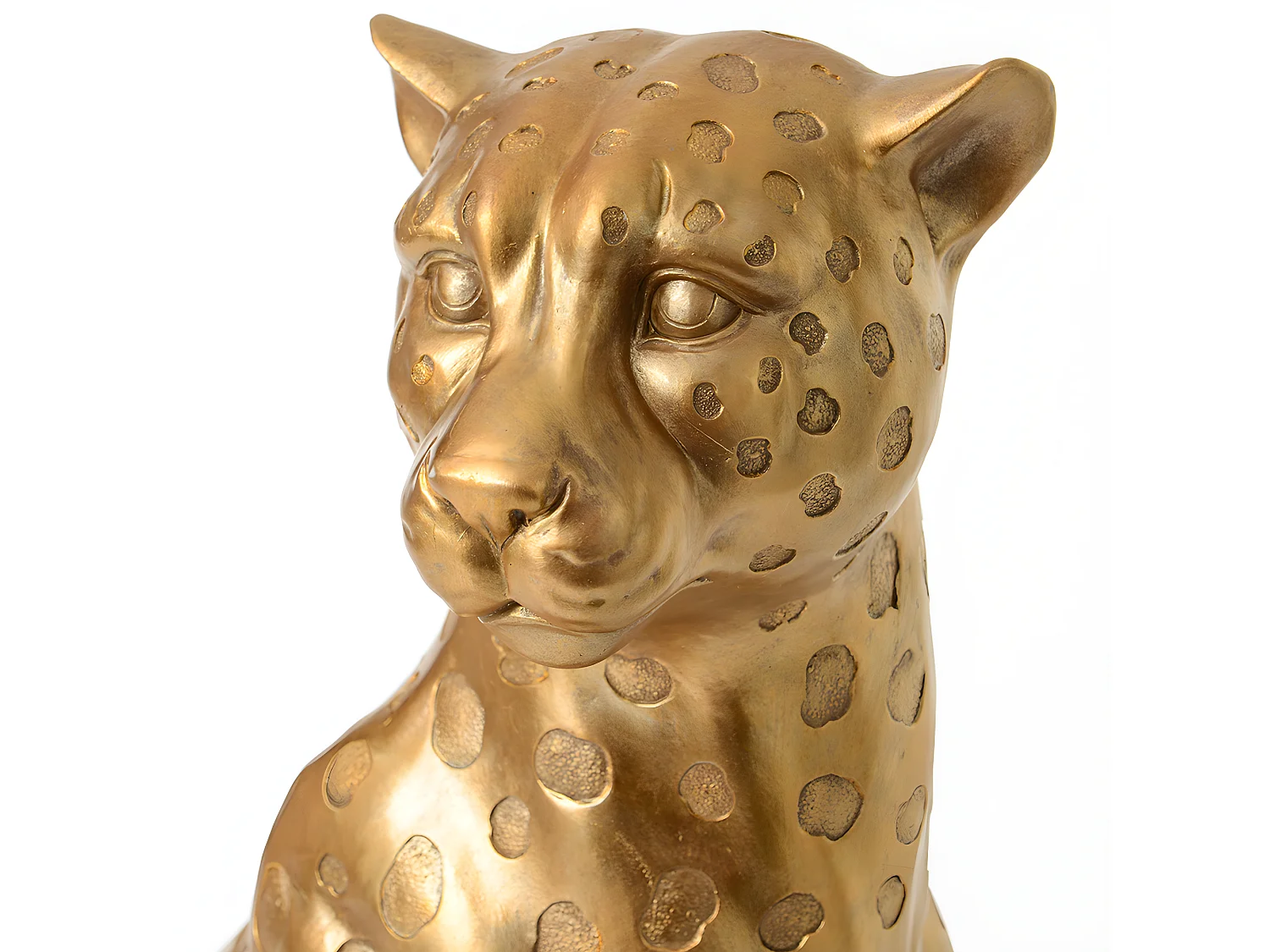 Guépard assis H: 100 cm doré en résine