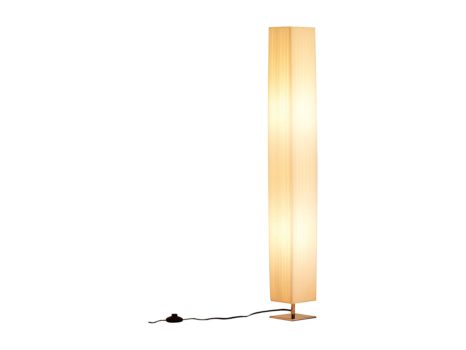 Lampe lampadaire colonne sur pied moderne lumière tamisée 40 W 14L x 14l x 120H cm inox blanc