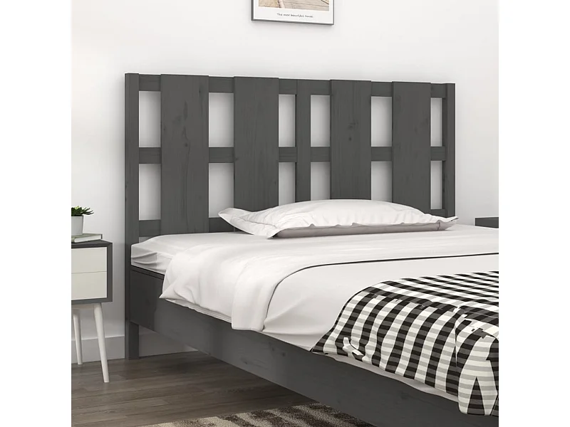 Kopfteil für Bett - Bett-Kopfteil Grau 125,5x4x100 cm Massivholz Kiefer -MN696309