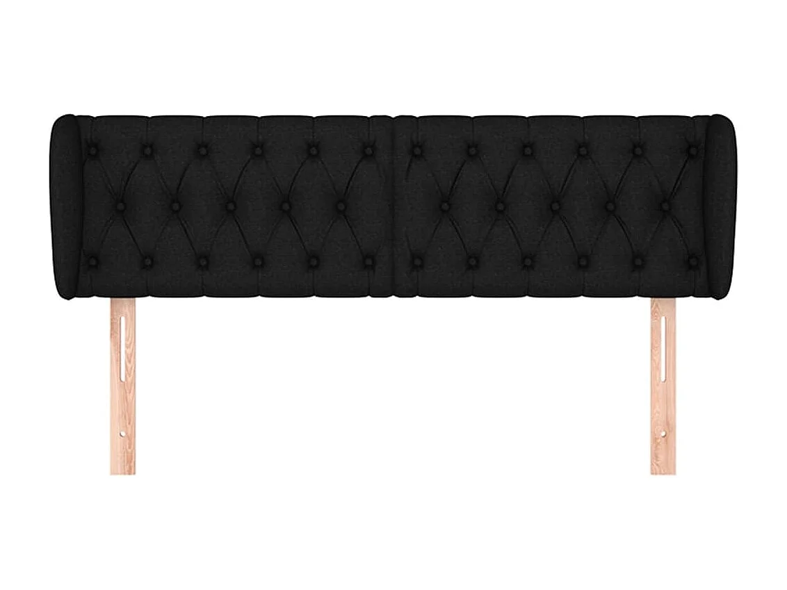 Kopfteil für Bett | Bett-Kopfteil mit Ohren Schwarz 163x23x78/88 cm Stoff -MN242434