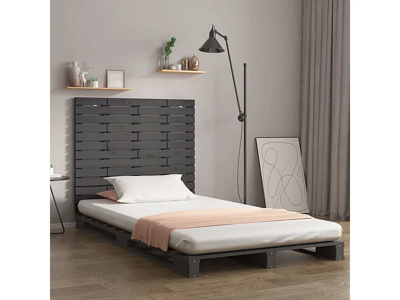Wand-Kopfteil für Bett | Bett-Kopfteil Grau 81x3x91,5 cm Massivholz Kiefer -MN267468