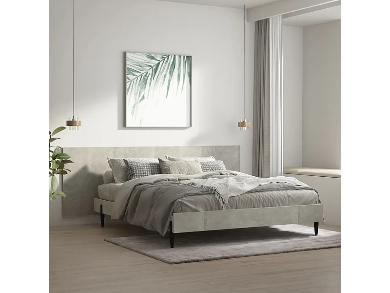 Kopfteil für Bett | Bett-Kopfteil Betongrau 240x1,5x80 cm Holzwerkstoff -MN407330