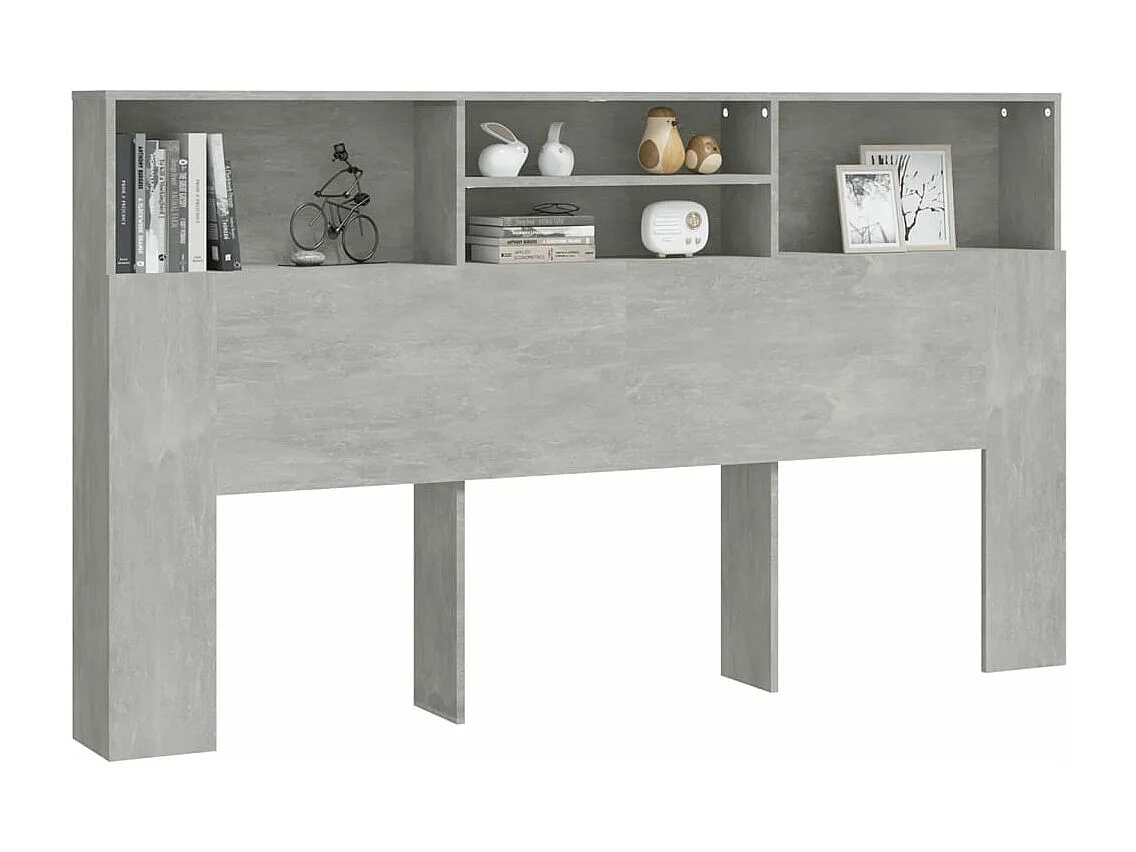Kopfteil für Bett - Bett-Kopfteil mit Ablagen Betongrau 180x19x103,5 cm -MN357088