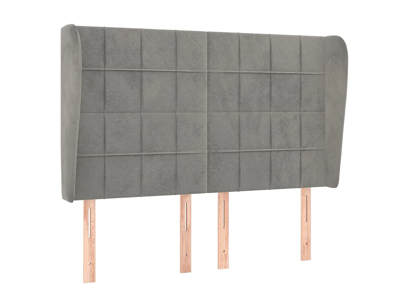 Kopfteil für Bett | Bett-Kopfteil mit Ohren Hellgrau 147x23x118/128 cm Samt -MN314990