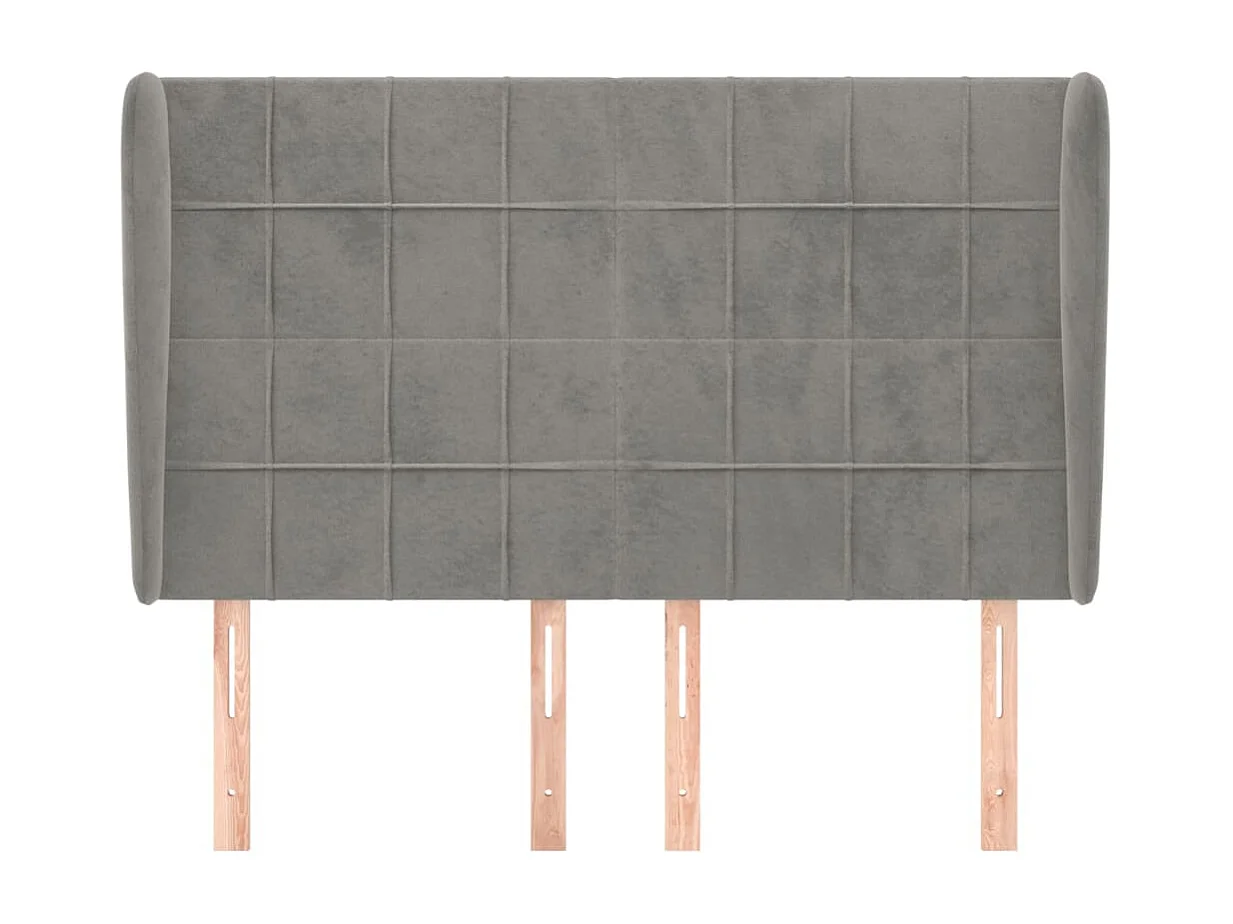Kopfteil für Bett | Bett-Kopfteil mit Ohren Hellgrau 147x23x118/128 cm Samt -MN314990