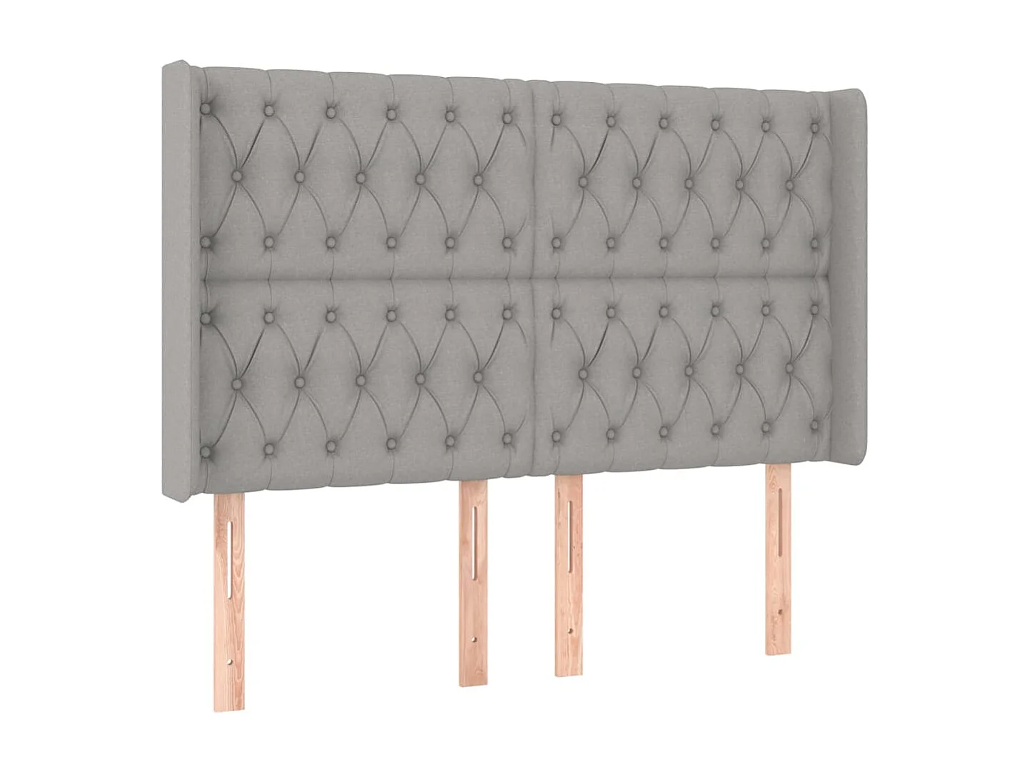 Kopfteil für Bett | Bett-Kopfteil mit Ohren Hellgrau 147x16x118/128 cm Stoff -MN190110