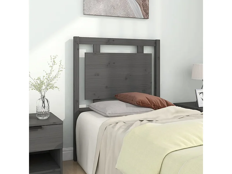 Kopfteil für Bett | Bett-Kopfteil Grau 80,5x4x100 cm Massivholz Kiefer -MN145559