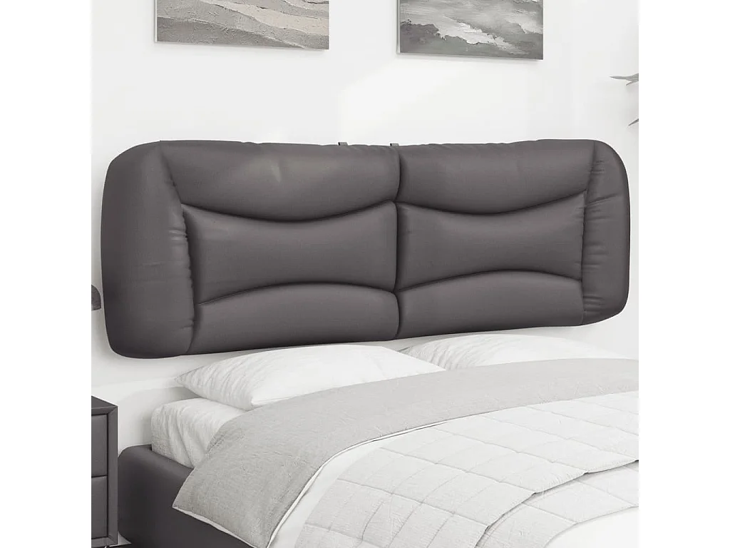 Kopfteil für Bett | Bett-Kopfteil-Kissen Grau 160 cm Kunstleder -MN514013