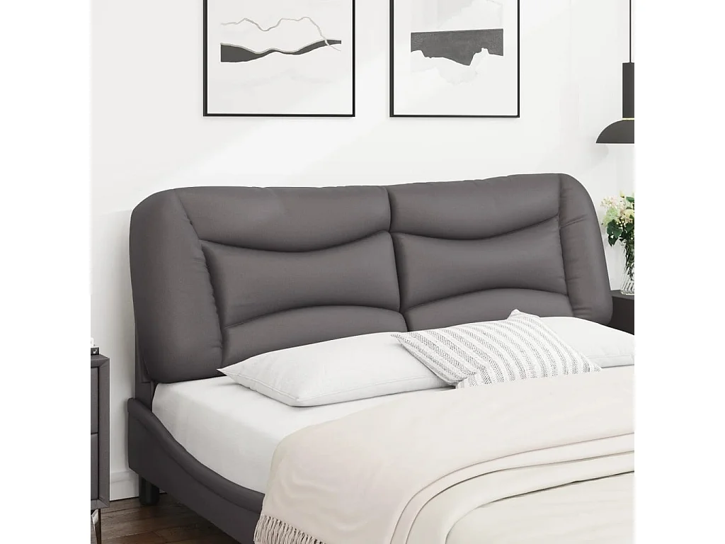 Kopfteil für Bett | Bett-Kopfteil-Kissen Grau 160 cm Kunstleder -MN514013
