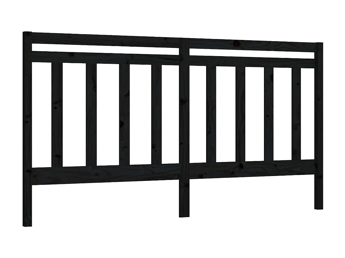 Kopfteil für Bett | Bett-Kopfteil Schwarz 206x4x100 cm Massivholz Kiefer -MN354867