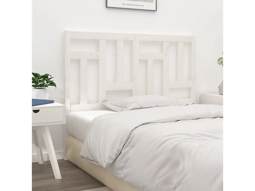 Kopfteil für Bett | Bett-Kopfteil Weiß 145,5x4x100 cm Massivholz Kiefer -MN267553