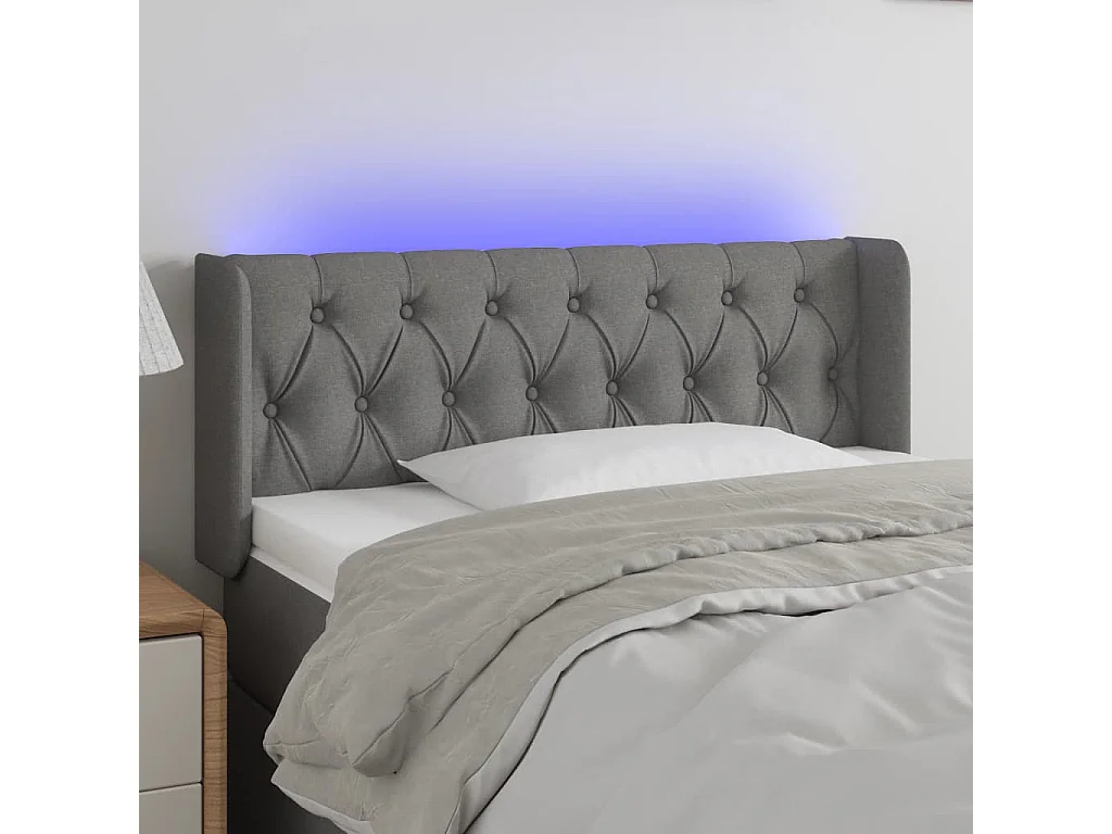 LED - Kopfteil für Bett | Bett-Kopfteil Dunkelgrau 93x16x78/88 cm Stoff -MN981944
