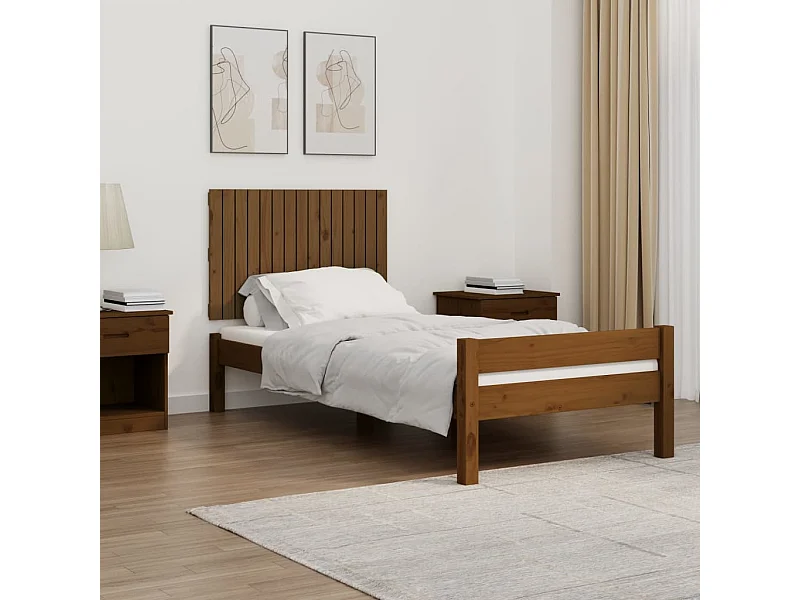 Wand-Kopfteil für Bett | Bett-Kopfteil Honigbraun 95,5x3x60 cm Massivholz Kiefer -MN292722