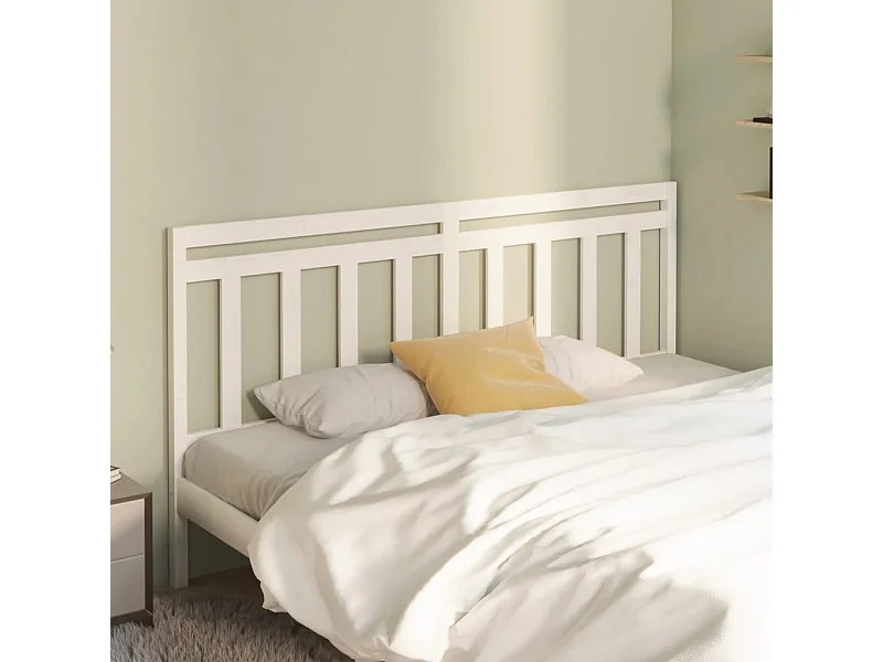 Kopfteil für Bett | Bett-Kopfteil Weiß 206x4x100 cm Massivholz Kiefer -MN717143