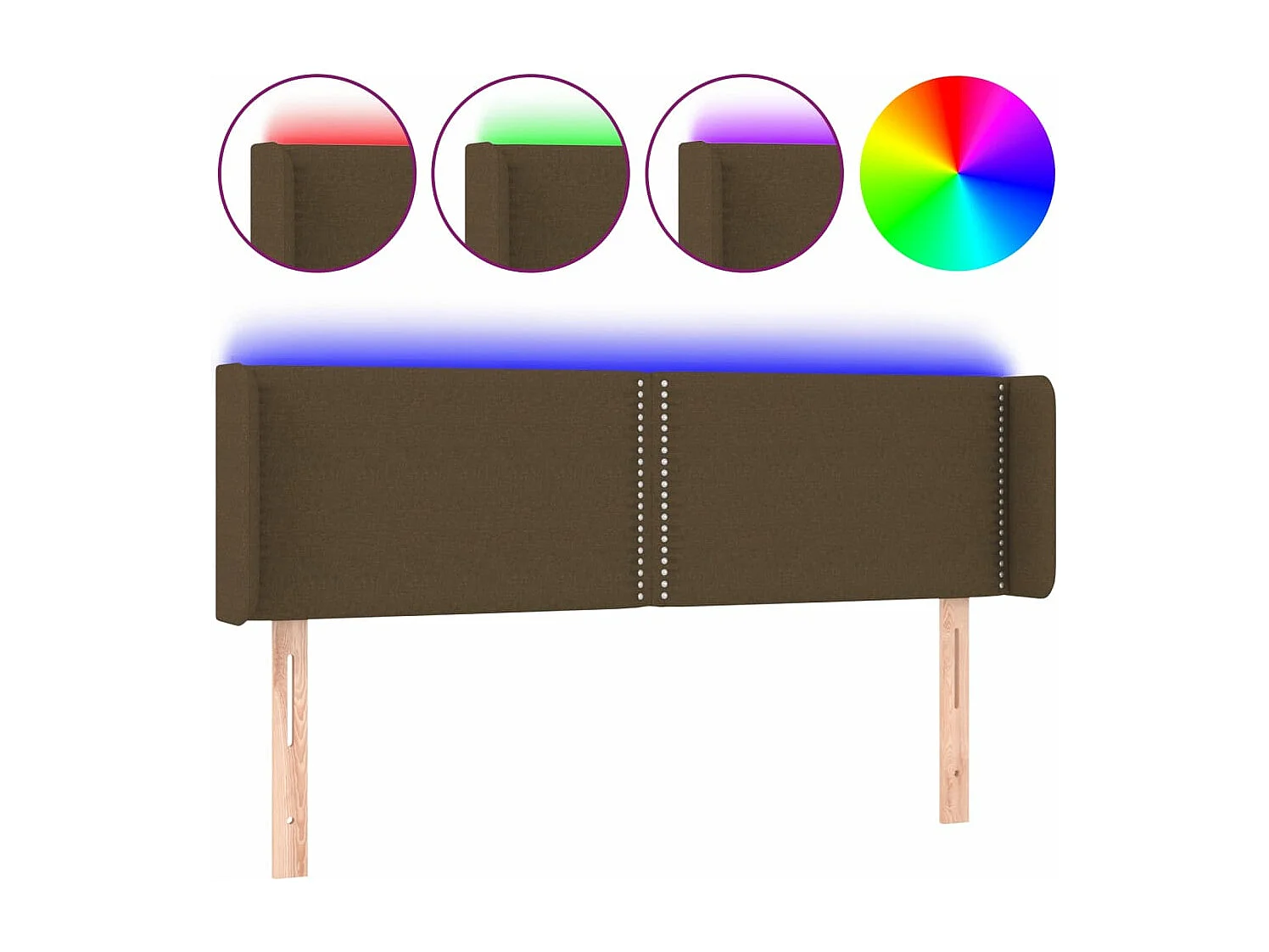 LED - Kopfteil für Bett | Bett-Kopfteil Dunkelbraun 147x16x78/88 cm Stoff -MN958815