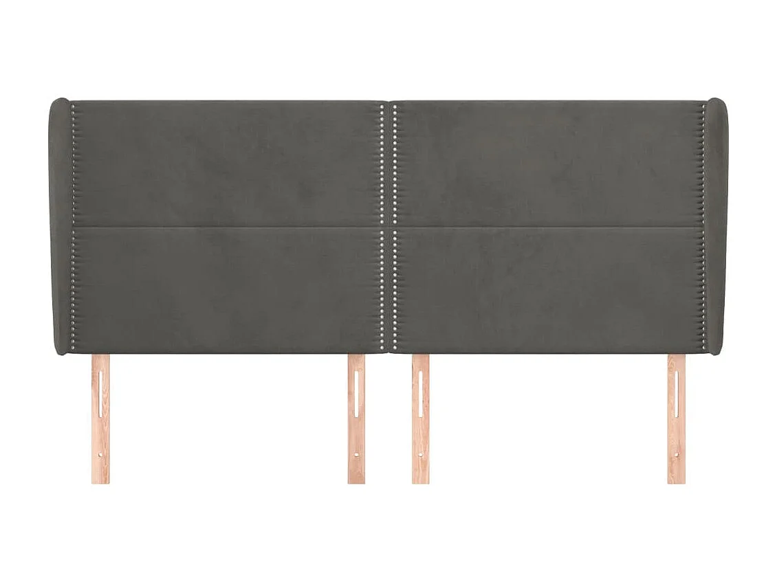 Kopfteil für Bett | Bett-Kopfteil mit Ohren Dunkelgrau 163x23x118/128 cm Samt -MN765173
