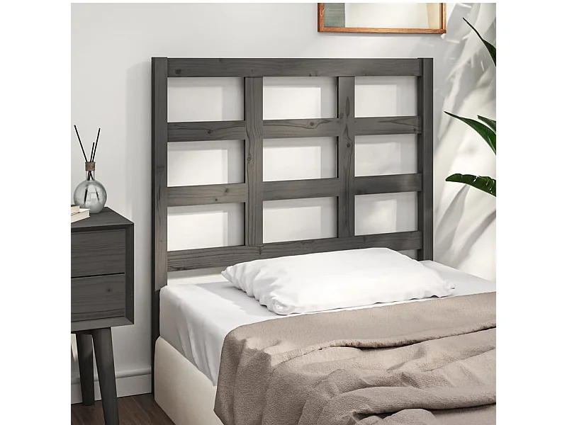 Kopfteil für Bett | Bett-Kopfteil Grau 105,5x4x100 cm Massivholz Kiefer -MN439833