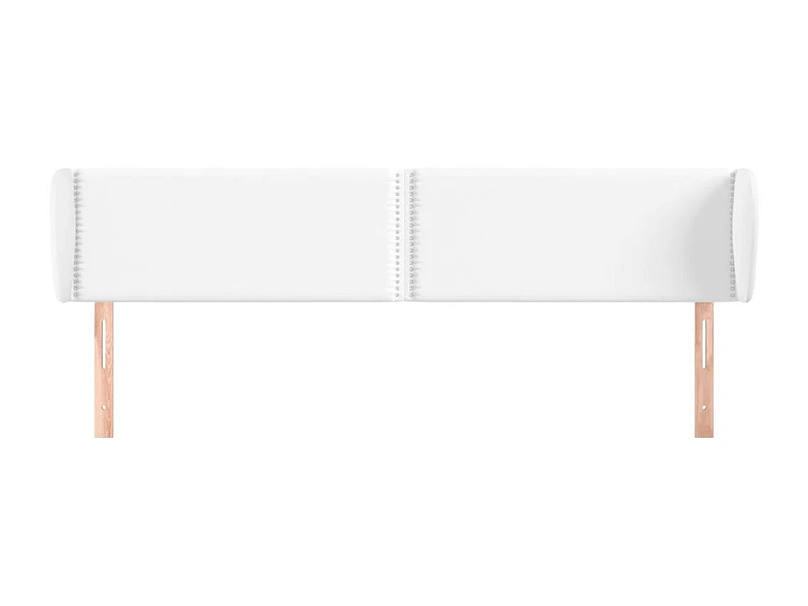 Kopfteil für Bett | Bett-Kopfteil mit Ohren Weiß 183x23x78/88 cm Kunstleder -MN966103