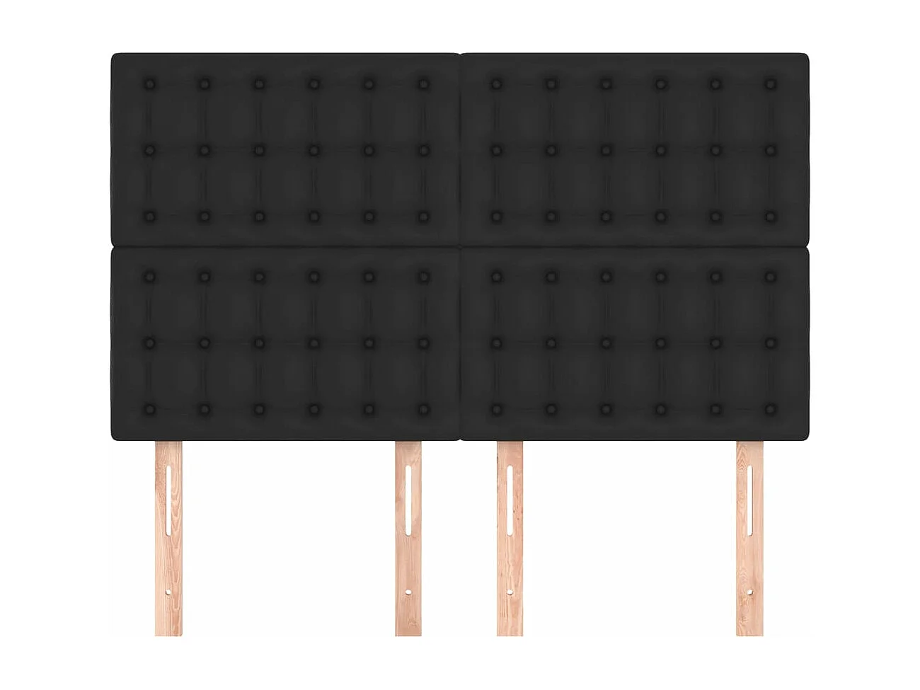 4er Kopfteil für Bett | Bett-Kopfteile Schwarz 72x5x78/88 cm Kunstleder -MN235347