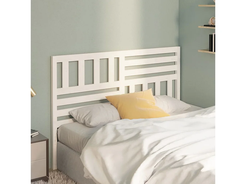 Kopfteil für Bett | Bett-Kopfteil Weiß 126x4x100 cm Massivholz Kiefer -MN576360