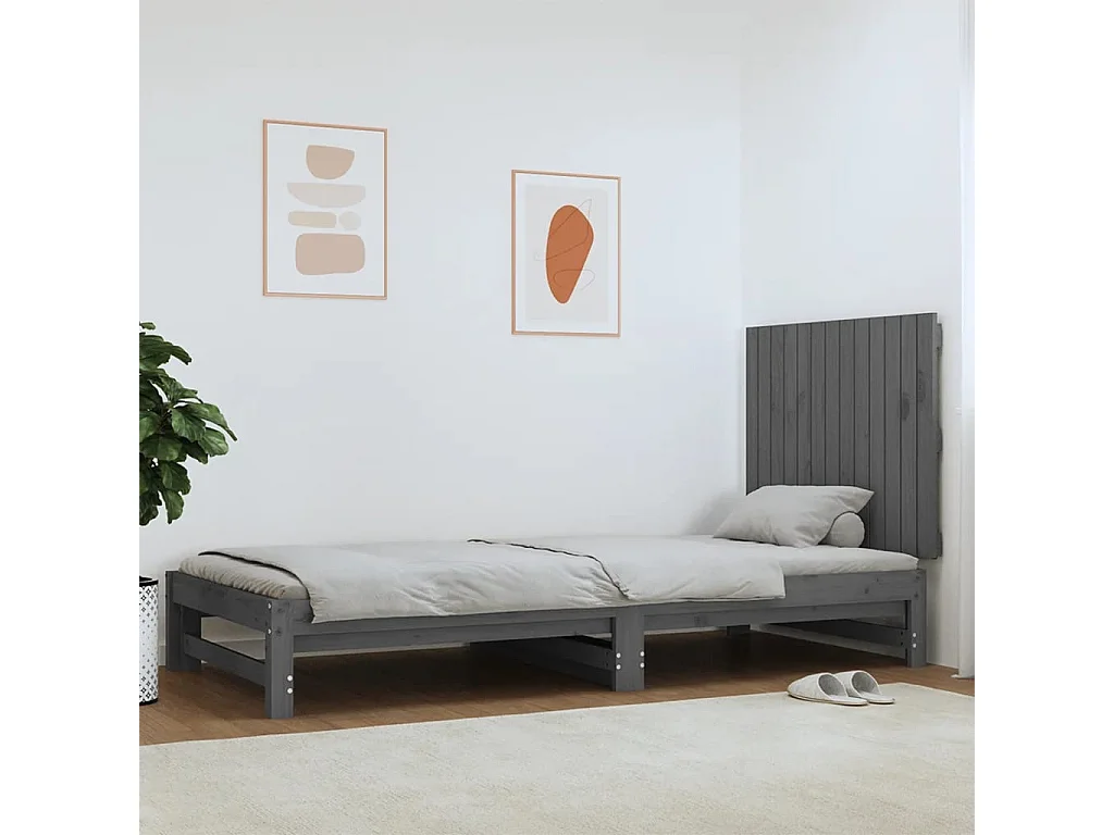 Wand-Kopfteil für Bett | Bett-Kopfteil Grau 82,5x3x60 cm Massivholz Kiefer -MN314709