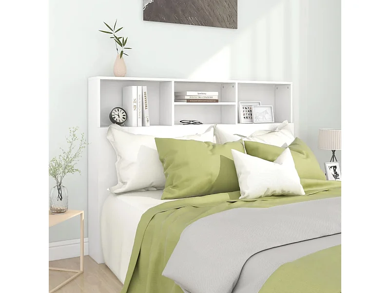 Kopfteil für Bett | Bett-Kopfteil mit Ablagen Weiß 140x19x103,5 cm -MN133948