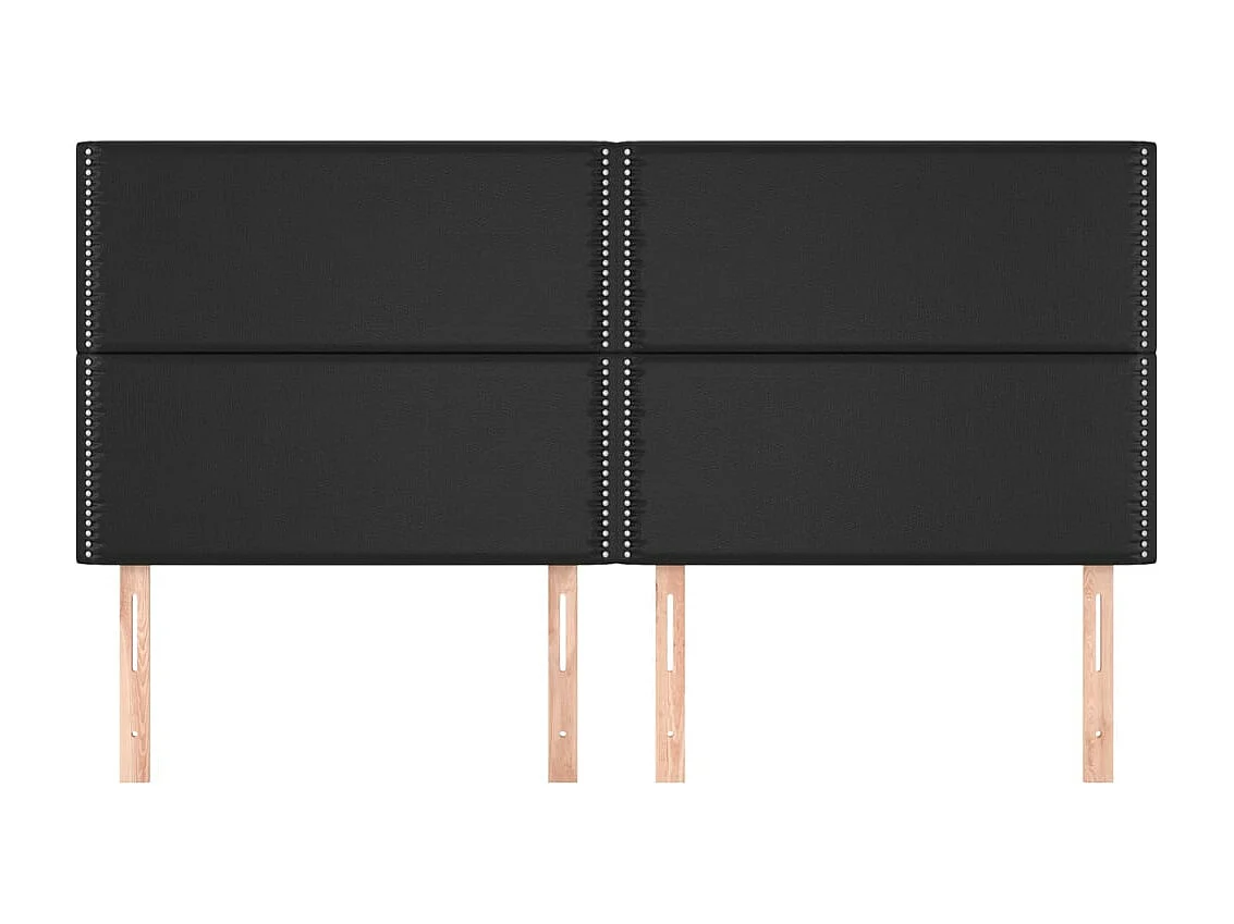 4er Kopfteil für Bett | Bett-Kopfteile Schwarz 90x5x78/88 cm Kunstleder -MN252015