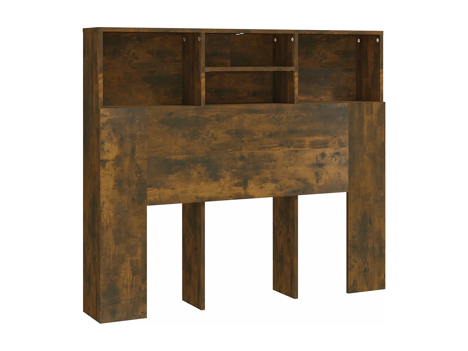 Kopfteil für Bett | Bett-Kopfteil mit Ablagen Räuchereiche 120x19x103,5 cm -MN318661