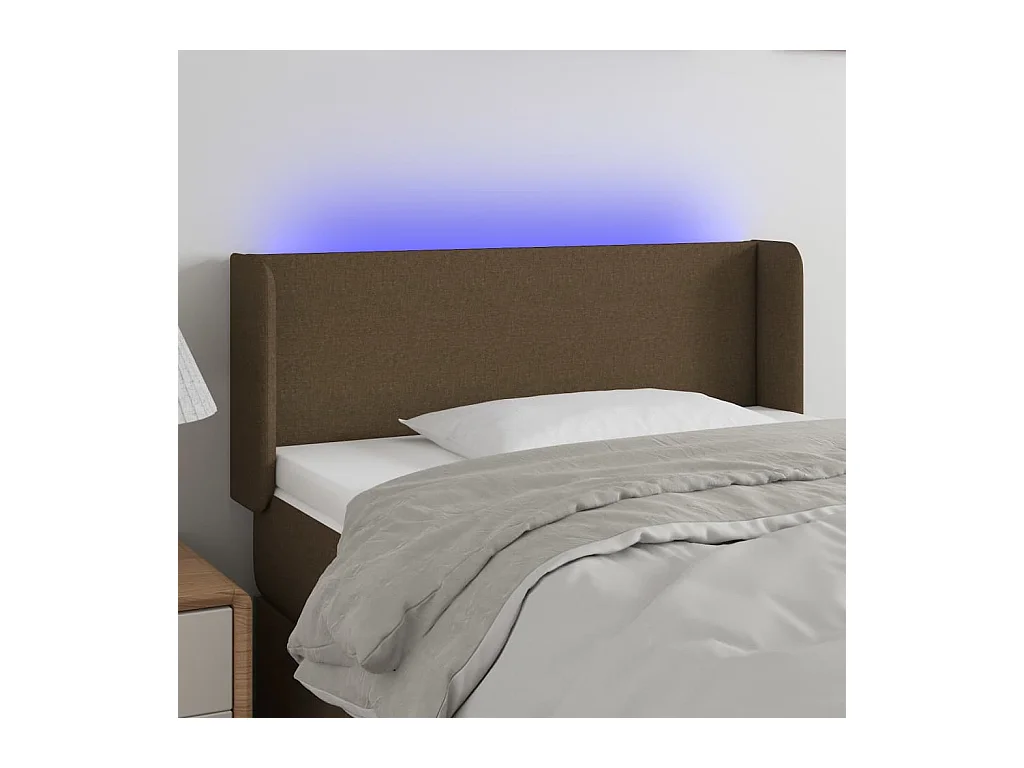 LED - Kopfteil für Bett | Bett-Kopfteil Dunkelbraun 103x16x78/88 cm Stoff -MN897718