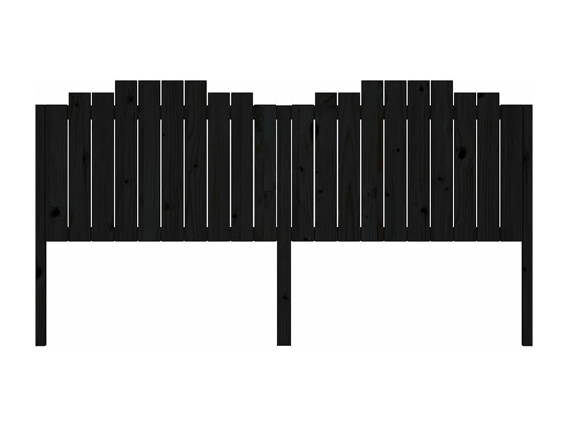 Kopfteil für Bett | Bett-Kopfteil Schwarz 206x4x110 cm Massivholz Kiefer -MN759575