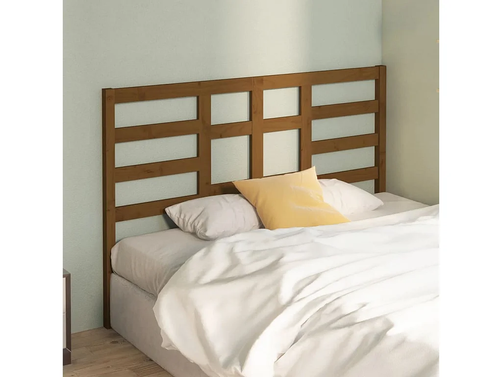 Kopfteil für Bett | Bett-Kopfteil Honigbraun 156x4x104 cm Massivholz Kiefer -MN745544
