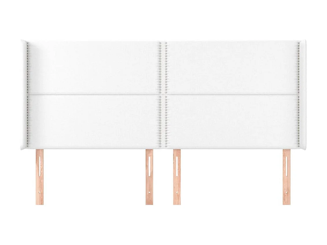 Kopfteil für Bett | Bett-Kopfteil mit Ohren Weiß 183x16x118/128 cm Kunstleder -MN340393