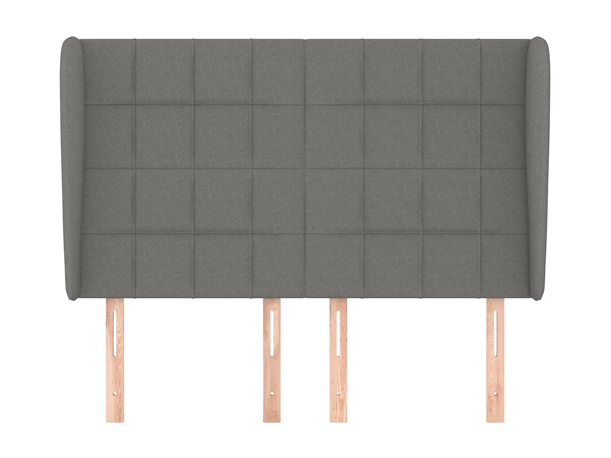 Kopfteil für Bett | Bett-Kopfteil mit Ohren Dunkelgrau 147x23x118/128 cm Stoff -MN265101