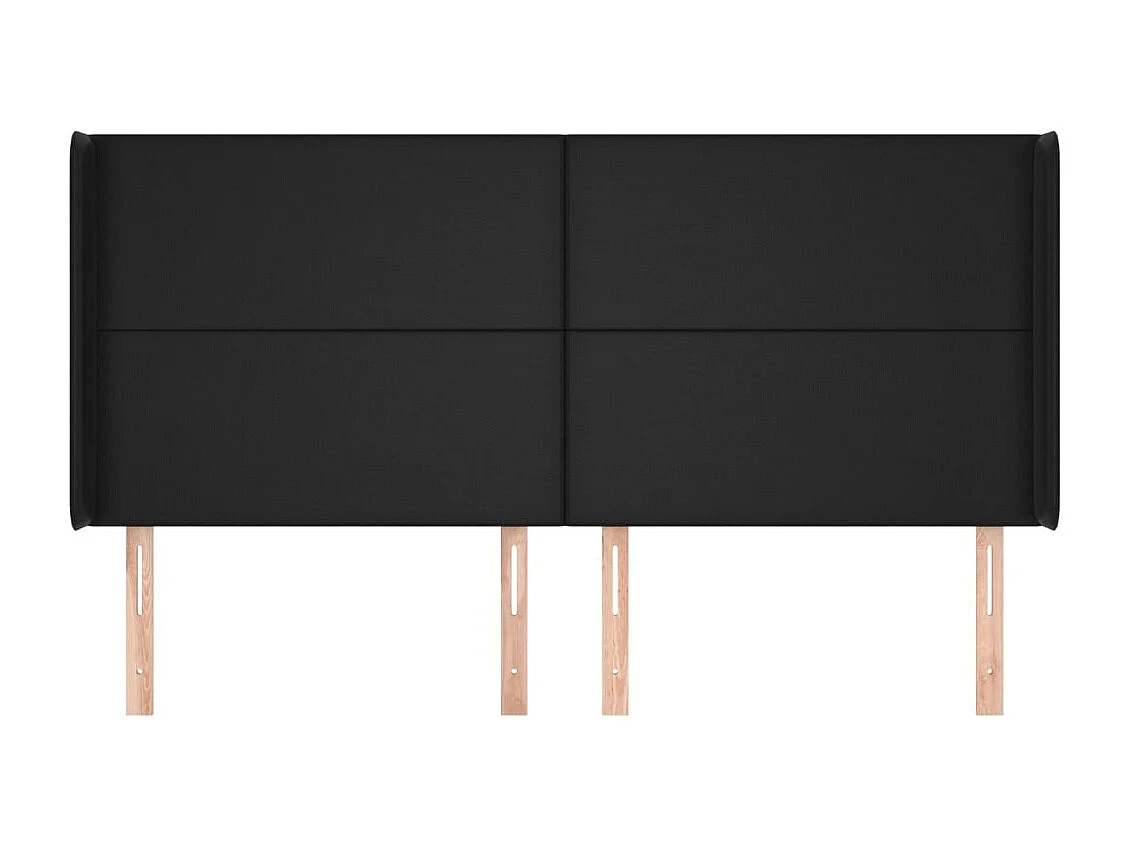 Kopfteil für Bett | Bett-Kopfteil mit Ohren Schwarz 163x16x118/128 cm Kunstleder -MN623497