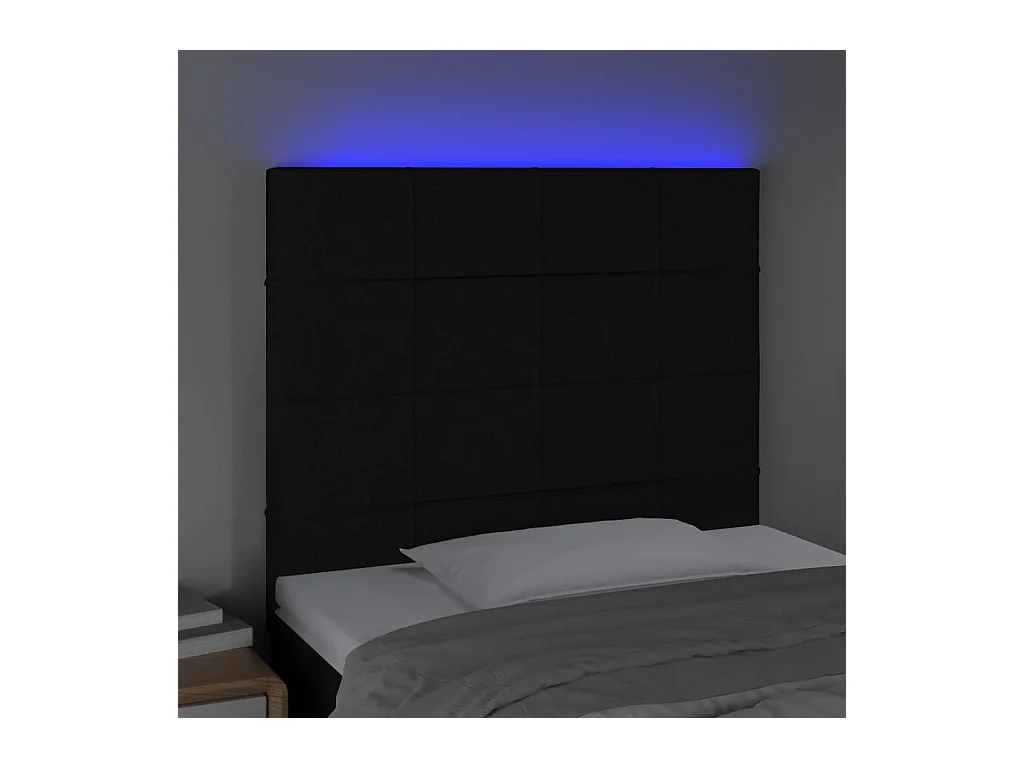 LED - Kopfteil für Bett | Bett-Kopfteil Schwarz 80x5x118/128 cm Stoff -MN893808