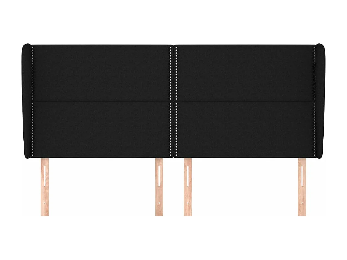 Kopfteil für Bett | Bett-Kopfteil mit Ohren Schwarz 183x23x118/128 cm Stoff -MN661986