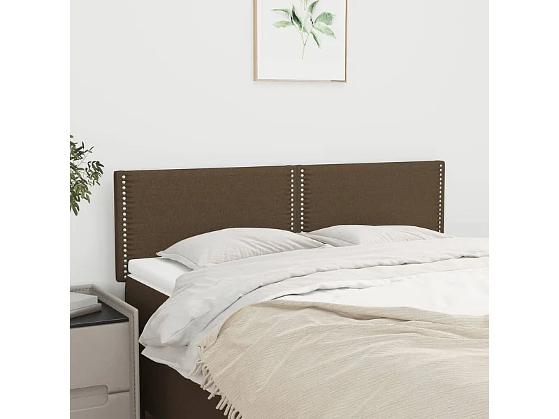 2er Kopfteil für Bett | Bett-Kopfteile Dunkelbraun 72x5x78/88 cm Stoff -MN530952