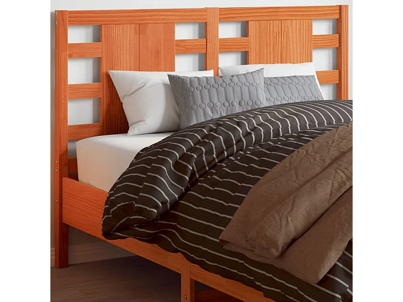 Kopfteil für Bett | Bett-Kopfteil Wachsbraun 135 cm Massivholz Kiefer -MN973138