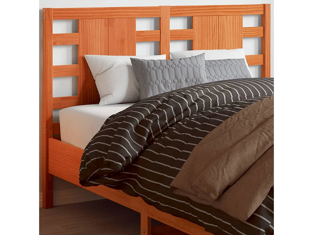 Kopfteil für Bett | Bett-Kopfteil Wachsbraun 135 cm Massivholz Kiefer -MN973138