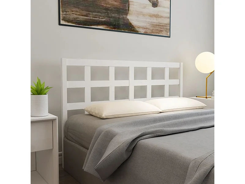 Kopfteil für Bett | Bett-Kopfteil Weiß 165,5x4x100 cm Massivholz Kiefer -MN285127